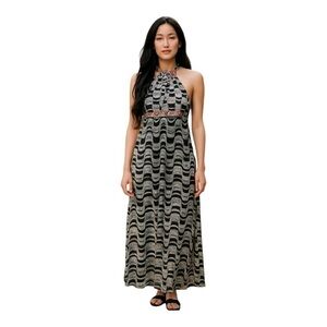 Nicole Miller Halter Neck Maxi Dress